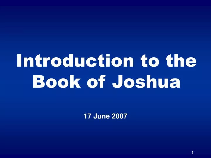 introduction to the book of joshua
