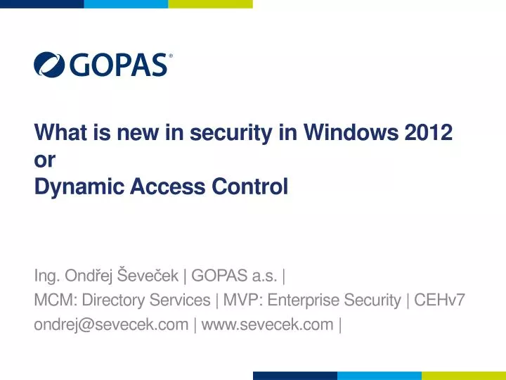 what is new in security in windows 2012 or dynamic access control