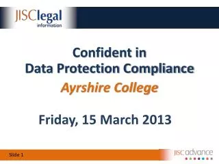 Confident in Data Protection Compliance Ayrshire College