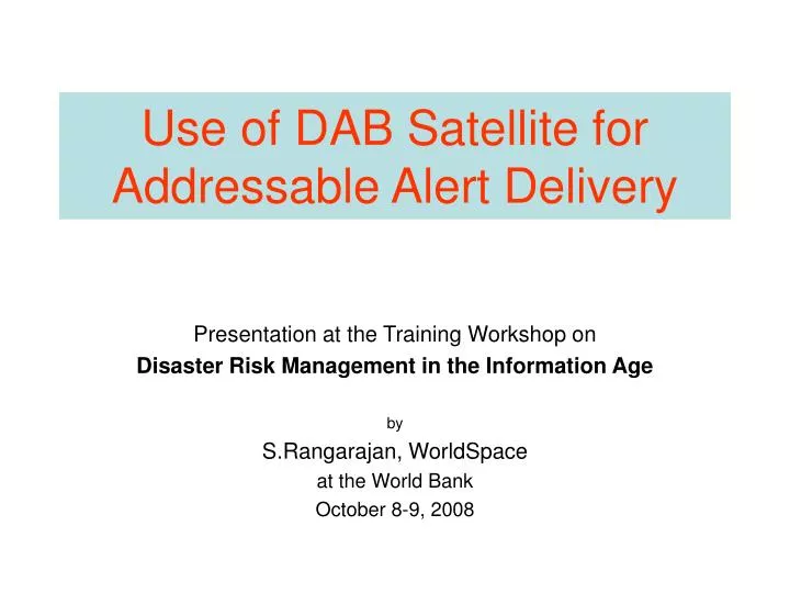 use of dab satellite for addressable alert delivery