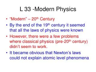 L 33 -Modern Physics