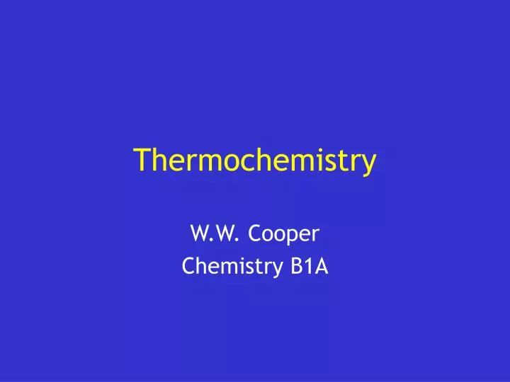 thermochemistry