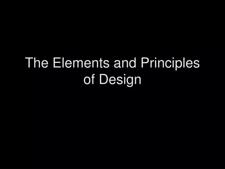 the elements and principles of design