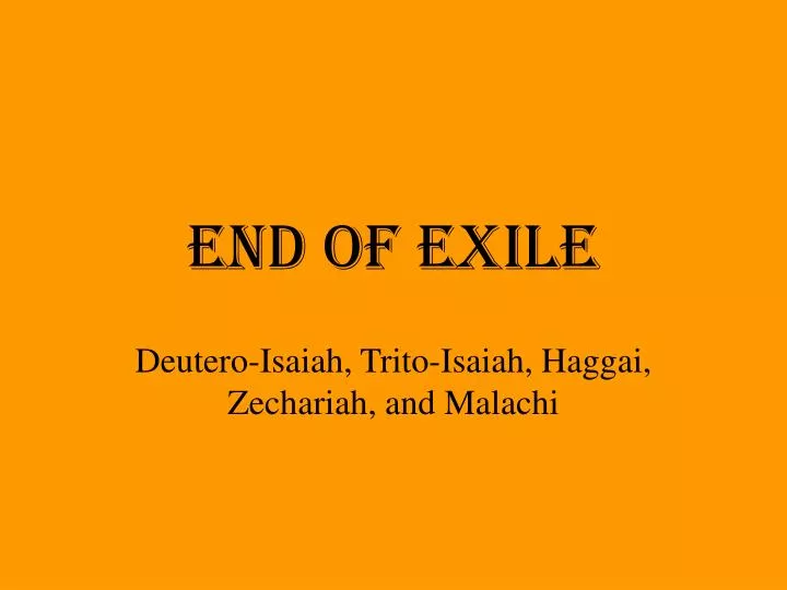 end of exile