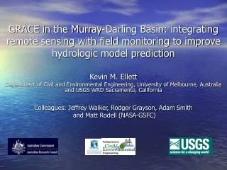 GRACE in the Murray-Darling Basin: integrating remote sensing with field monitoring to improve hydrologic model predicti