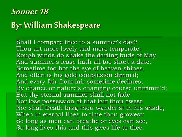 sonnet 18 by william shakespeare