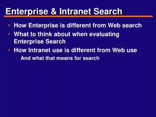 Enterprise &amp; Intranet Search