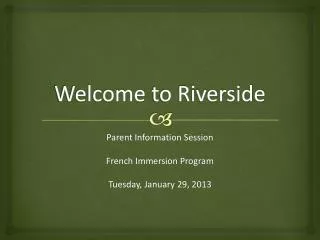 Welcome to Riverside