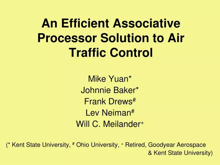 an efficient associative processor solution to air traffic control