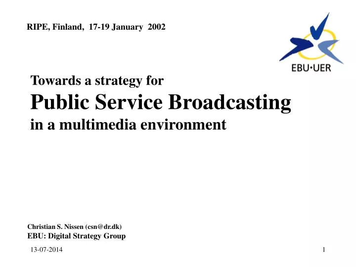 towards a strategy for public service broadcasting in a multimedia environment