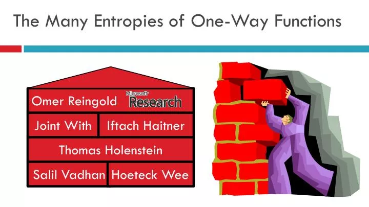 the many entropies of one way functions