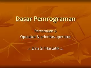 Dasar Pemrograman