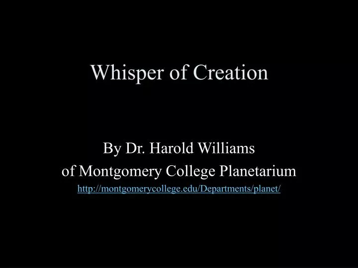 whisper of creation