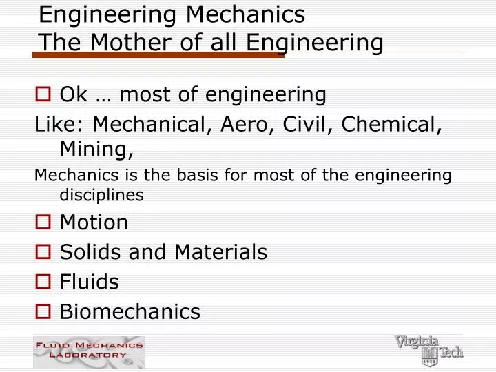 engineering mechanics the mother of all engineering