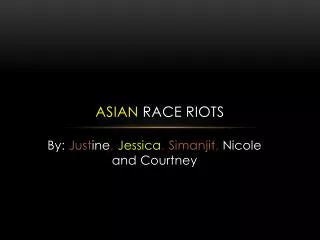 Asian Race Riots