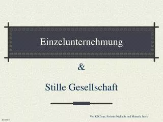 einzelunternehmung