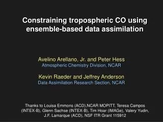 Constraining tropospheric CO using ensemble-based data assimilation