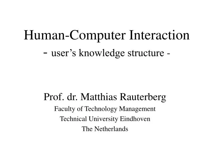 human computer interaction user s knowledge structure