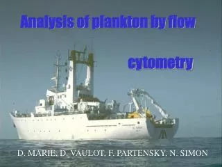 Analysis of plankton by flow
