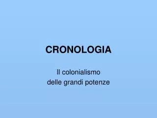cronologia
