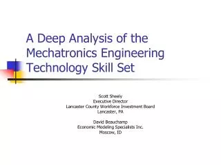 A Deep Analysis of the Mechatronics Engineering Technology Skill Set