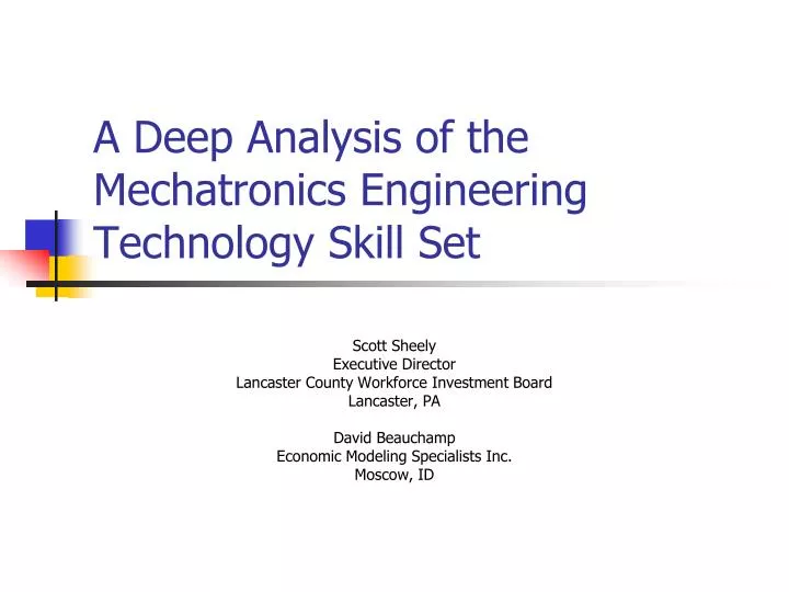 a deep analysis of the mechatronics engineering technology skill set