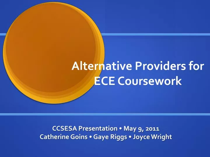 alternative providers for ece coursework