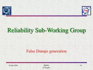 Reliability Sub-Working Group