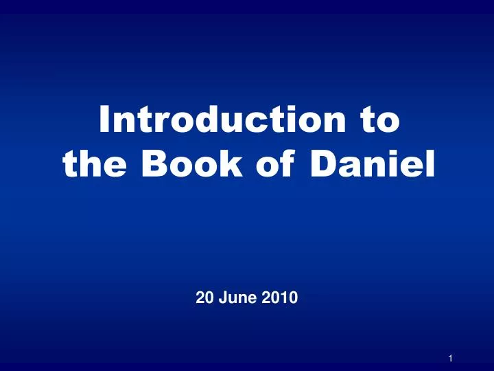 introduction to the book of daniel