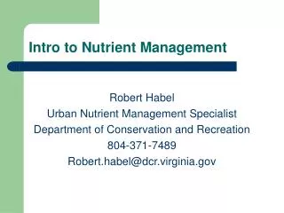 Intro to Nutrient Management