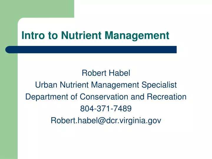 intro to nutrient management