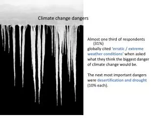 Climate change dangers