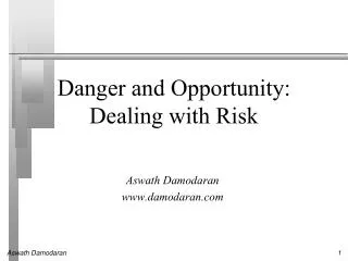 Danger and Opportunity: Dealing with Risk