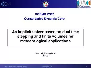 An implicit solver based on dual time stepping and finite volumes for meteorological applications Pier Luigi Vitagliano