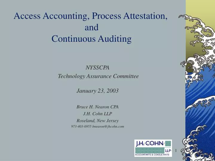 access accounting process attestation and continuous auditing