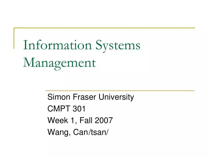information systems management