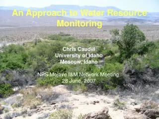 An Approach to Water Resource Monitoring