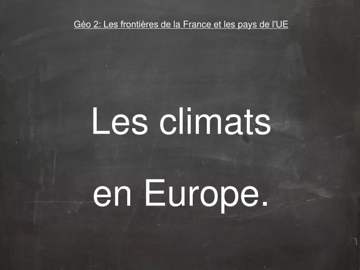 les climats en europe