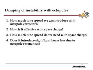 Damping of instability with octupoles