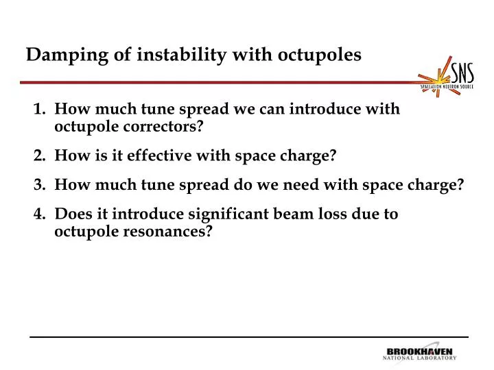 damping of instability with octupoles