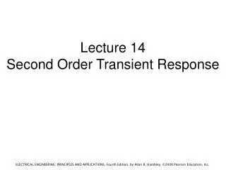 Lecture 14 Second Order Transient Response