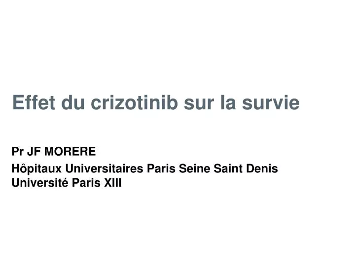 effet du crizotinib sur la survie