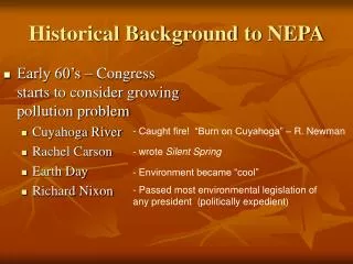 Historical Background to NEPA