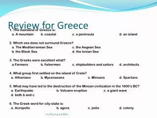 Review for Greece