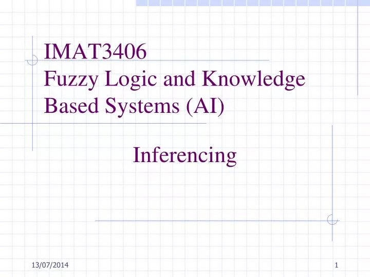 imat3406 fuzzy logic and knowledge based systems ai
