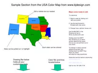 Sample Section from the USA Color Map from www.bjdesign.com