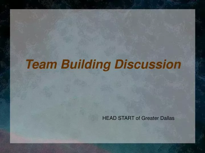 team building discussion