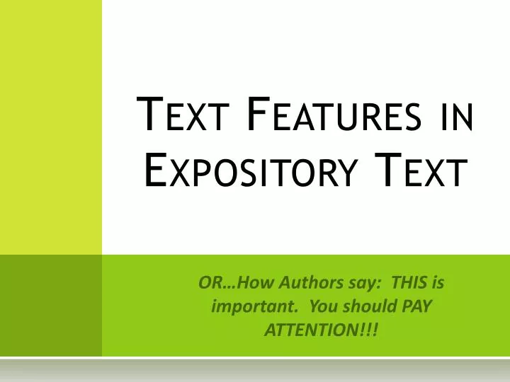text features in expository text