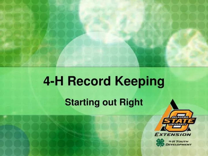 4 h record keeping