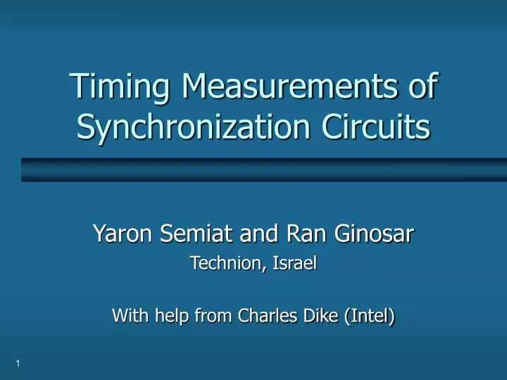 timing measurements of synchronization circuits